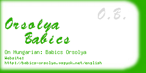 orsolya babics business card